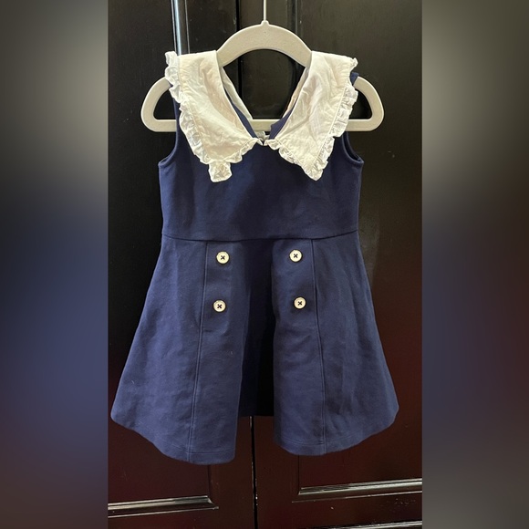 Janie & Jack Ruffle Collar Ponte Dress Size 3 - Picture 3 of 10